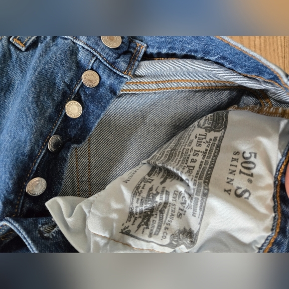 VINTAGE!! Levi's | 501's S Skinny Jeans in Blue, Size … - Picture 3 of 7